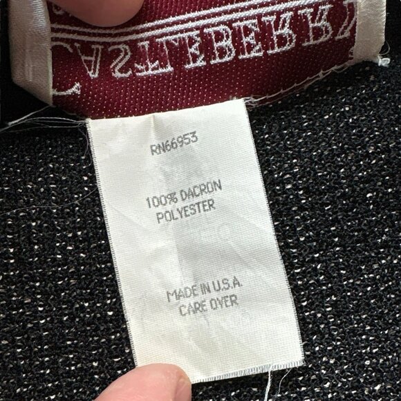 Vtg Castleberry Knit Buttoned Cardigan Sweater Jacket Gray Black Gold Size 16 - Picture 6 of 8